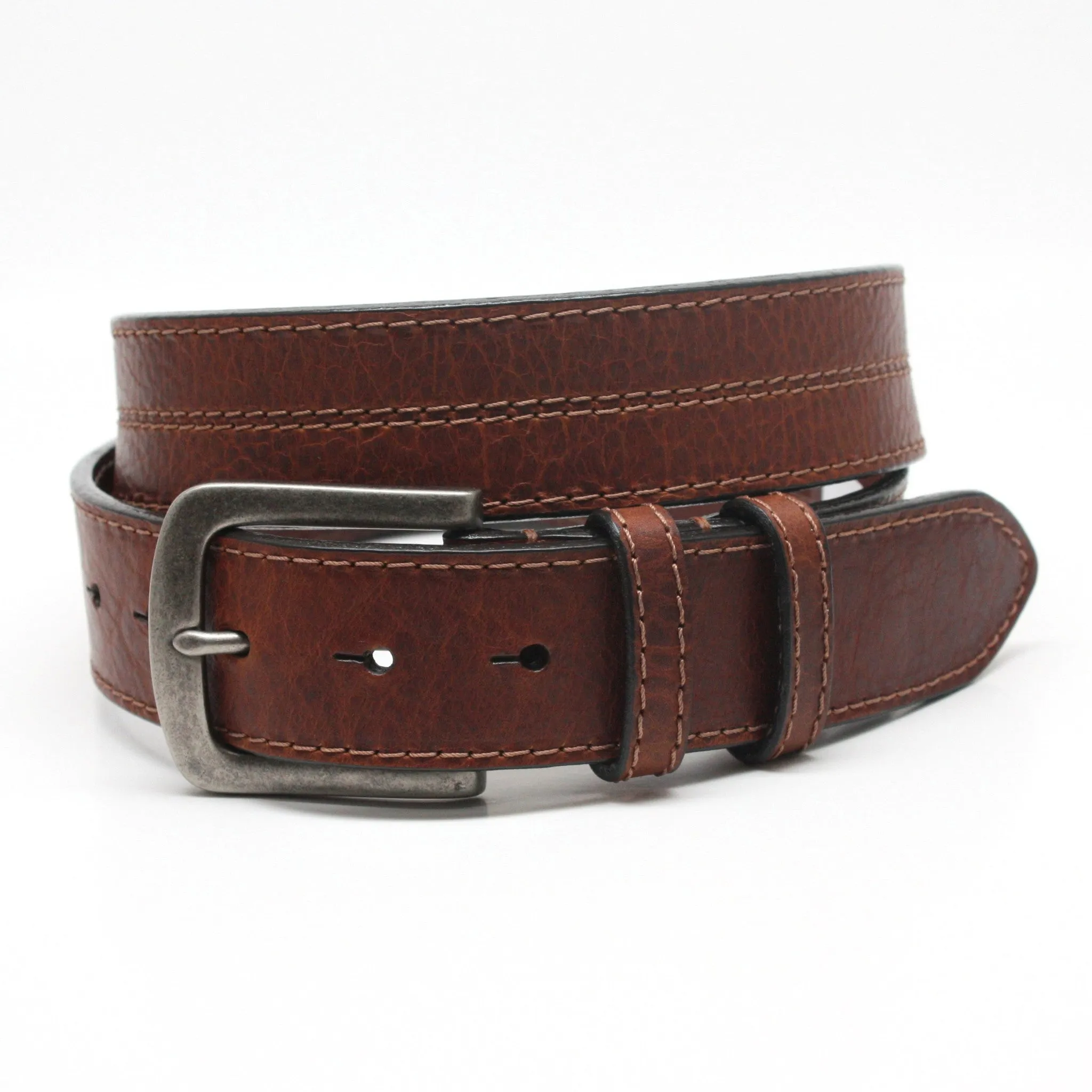 Waxed Shrunken American Bison Brown 38mm Belt