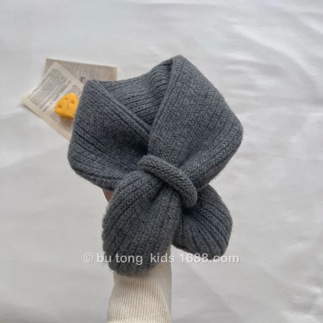 Wholesale Candy Colored Knitted Children's Scarf Neck Warmer Versatile Baby Warm Wool Scarf For Autumn/winter