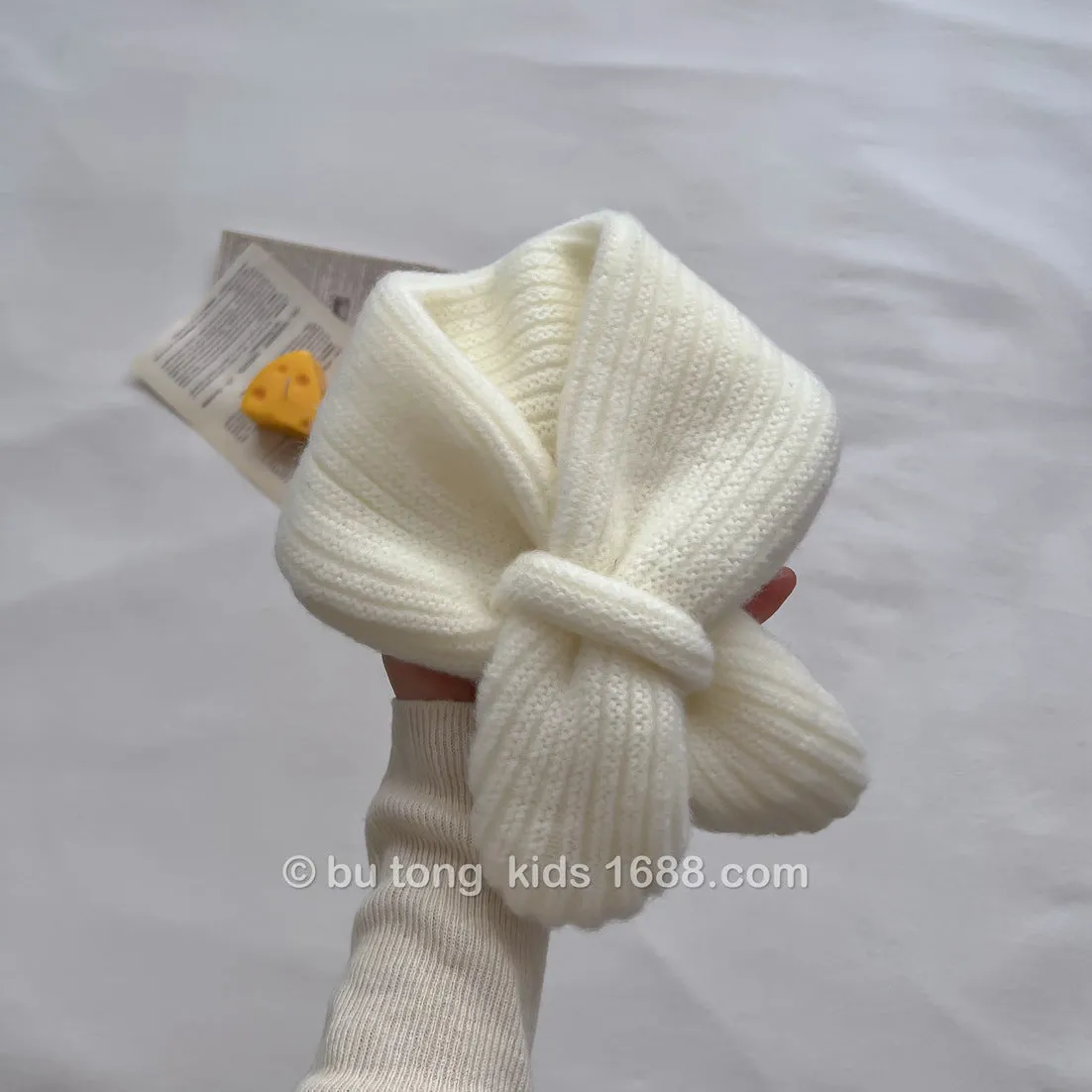 Wholesale Candy Colored Knitted Children's Scarf Neck Warmer Versatile Baby Warm Wool Scarf For Autumn/winter