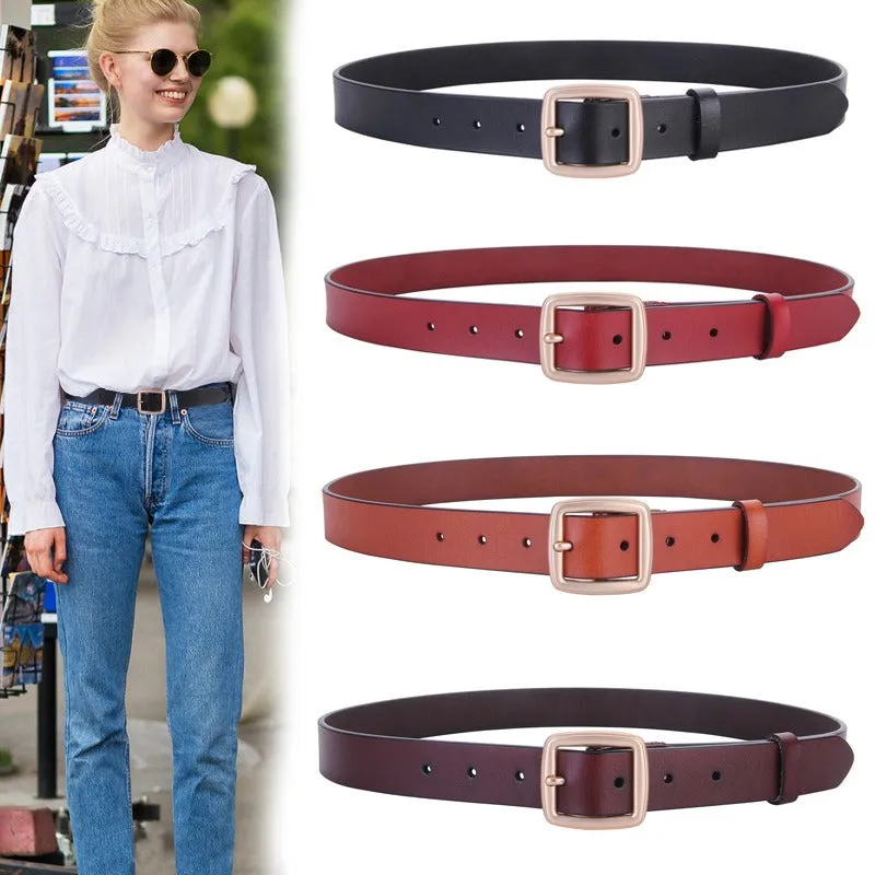 Women Leather Casual Clothing Jeans Belts