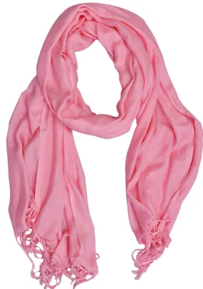 Womens Pashmina Scarf Shawl Wrap Throw Indian Clothing (Pink, 70 x 28 inches)