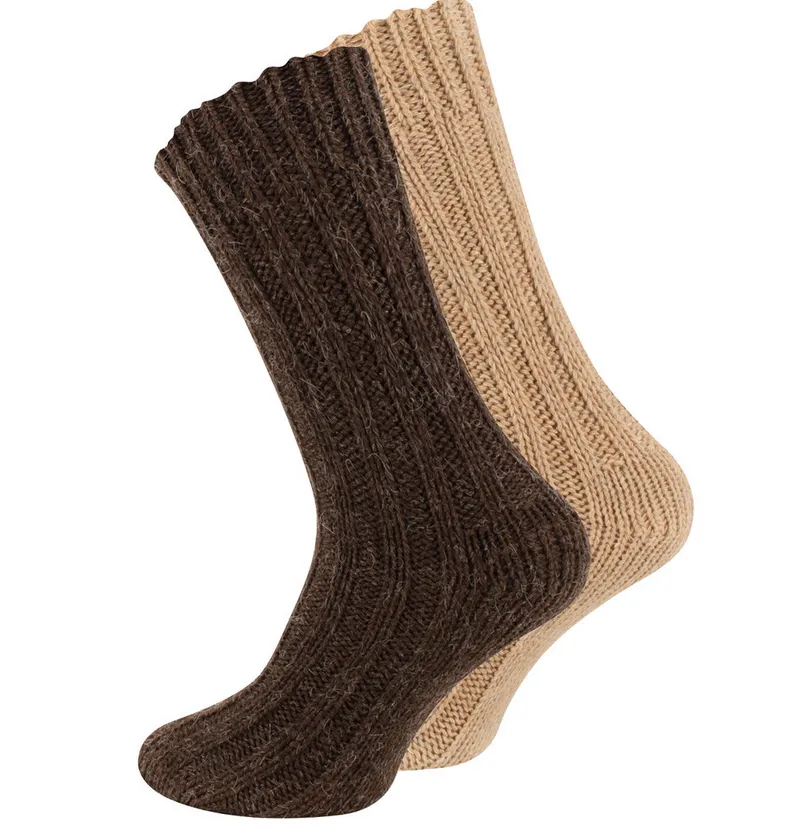 Woolen Alpaka Socks Brown